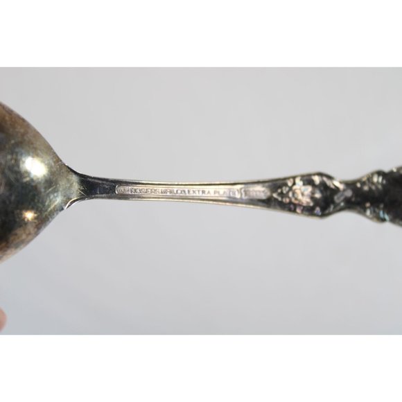 Wm Rogers Extra Plate Serving Fork Spoon Salad Set Silver Silverplate 89884 - Picture 4 of 5